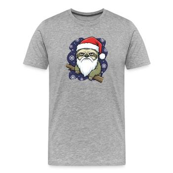 Lustiger Weihnachts Faultier Santa Grumpy - T-shirt bio Premium Homme - gris chiné - Devant - Damien (186cm)