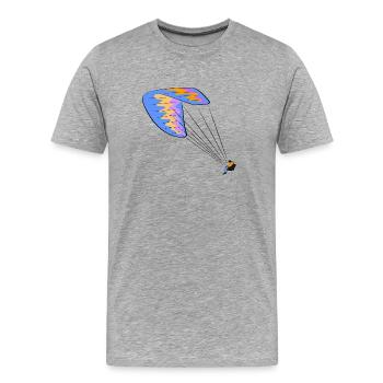 Parapente - T-shirt bio Premium Homme - gris chiné - Devant - Damien (186cm)