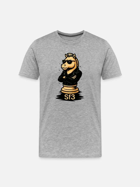Cool Chess Knight Move Nf3 Reti - Men's Premium Organic T-Shirt - heather grey