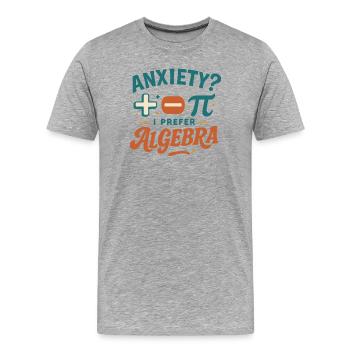 Algebra instead of fear - Men's Premium Organic T-Shirt - heather grey - Front - Damien (186cm)