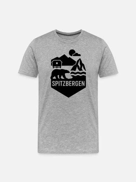 Svalbard Norway Silhouette - Men's Premium Organic T-Shirt - heather grey