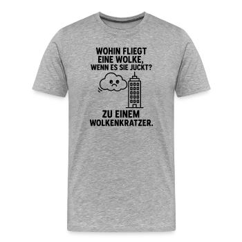wolke kratzen kinderwitz - Männer Premium Bio T-Shirt - Grau meliert - Vorne - Damien (186cm)