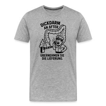 côlon sur l’anus drôle d’enfants photo de digestion toilettes - T-shirt bio Premium Homme - gris chiné - Devant - Damien (186cm)