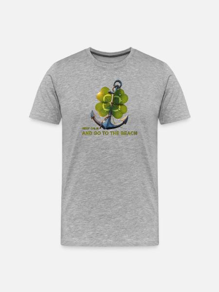 Shamrock Anchor Beach Motto - Men's Premium Organic T-Shirt - heather grey