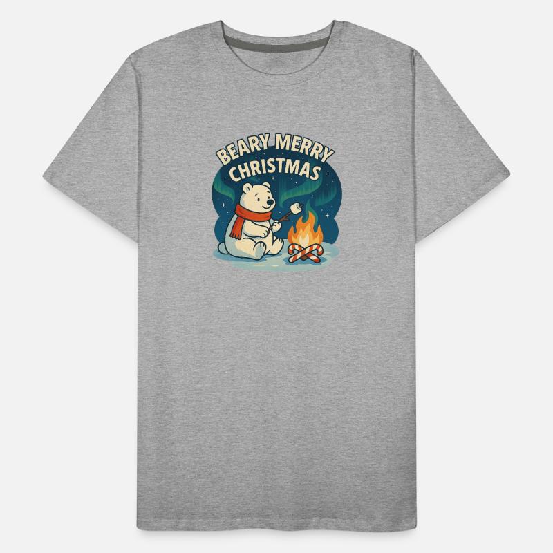 Beary, joyeux feu de camp de Noël T-shirt bio Premium Homme