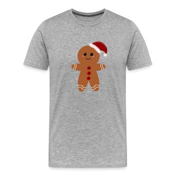 Weihnachts-Lebkuchen - Männer Premium Bio T-Shirt - Grau meliert - Vorne - Damien (186cm)