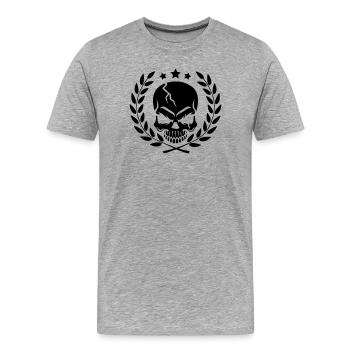 Skull ultras  - Männer Premium Bio T-Shirt - Grau meliert - Vorne - Damien (186cm)