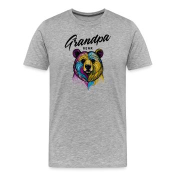 Rainbow Bear Split Grandpa Bear - Men's Premium Organic T-Shirt - heather grey - Front - Damien (186cm)