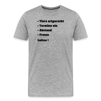 halten - Männer Premium Bio T-Shirt - Grau meliert - Vorne - Damien (186cm)