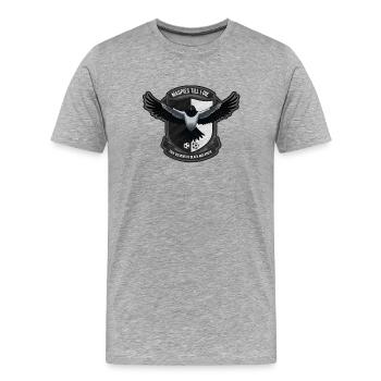 Magpies Crest - Männer Premium Bio T-Shirt - Grau meliert - Vorne - Damien (186cm)