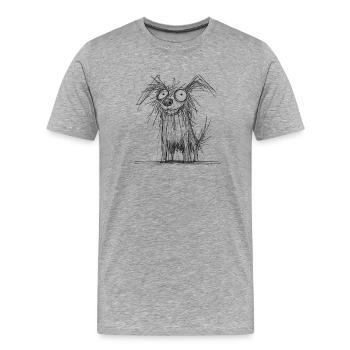 Chien Louche - T-shirt bio Premium Homme - gris chiné - Devant - Damien (186cm)