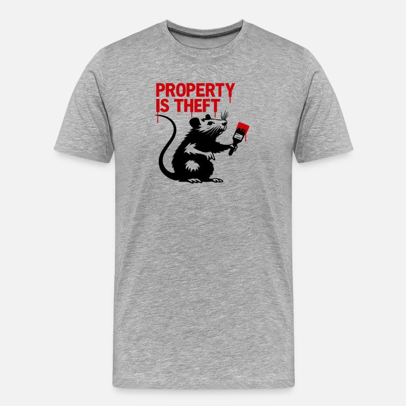 Rotes Graffiti Zitat Druck - Männer Premium Bio T-Shirt - Grau meliert