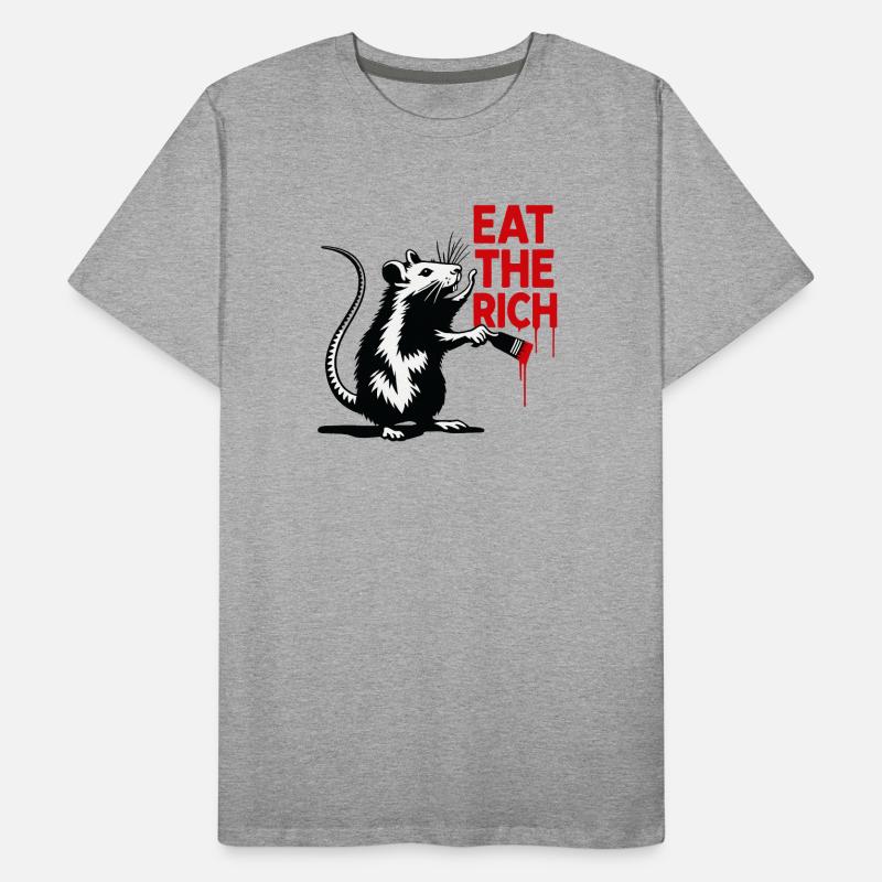 Rat with a red message Men's Premium Organic T-Shirt