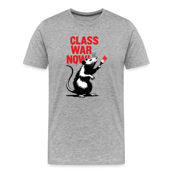 Provokante Ratten-Graffiti - Männer Premium Bio T-Shirt - Grau meliert - Vorne - Damien (186cm)