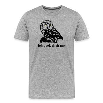 Steinkauz - Männer Premium Bio T-Shirt - Grau meliert - Vorne - Damien (186cm)