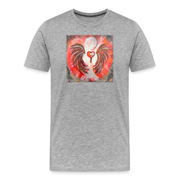 Heart Angel Deep Awakening - Men's Premium Organic T-Shirt - heather grey - Front - Damien (186cm)