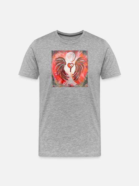 Herzengel Tiefes Erwachen - Männer Premium Bio T-Shirt - Grau meliert
