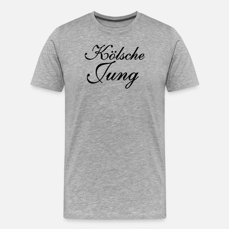 Kölsche Jung - Männer Premium Bio T-Shirt - Grau meliert