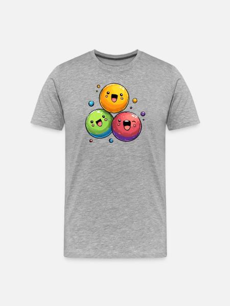 Bunte kugeln Cartoon - Männer Premium Bio T-Shirt - Grau meliert