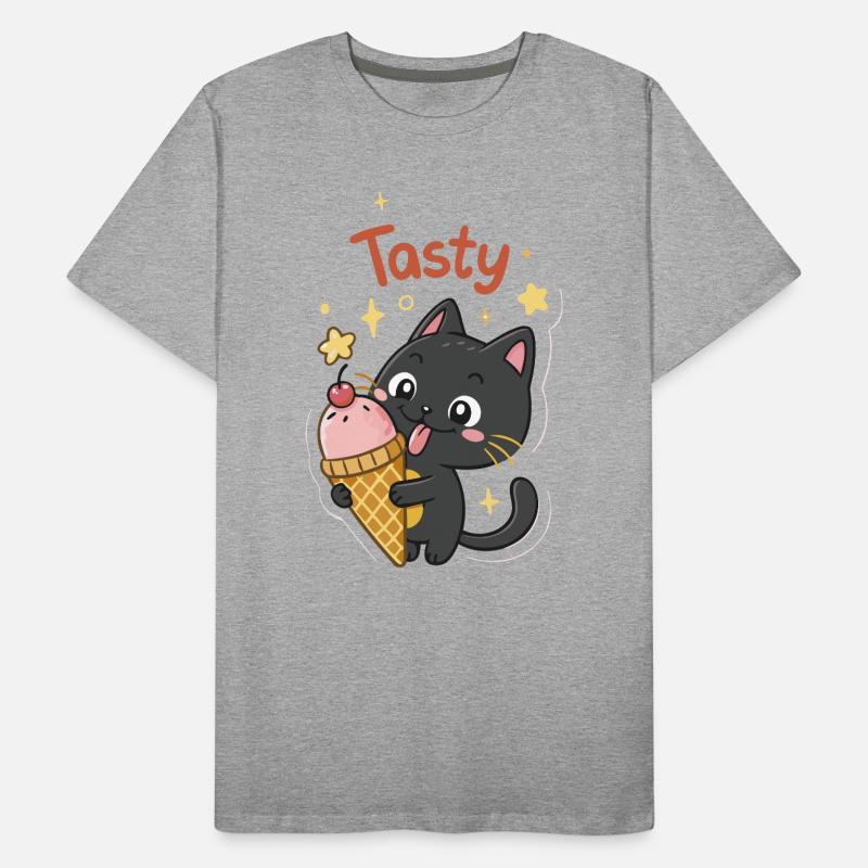 Gourmet-Katze und Eiscreme Männer Premium Bio T-Shirt