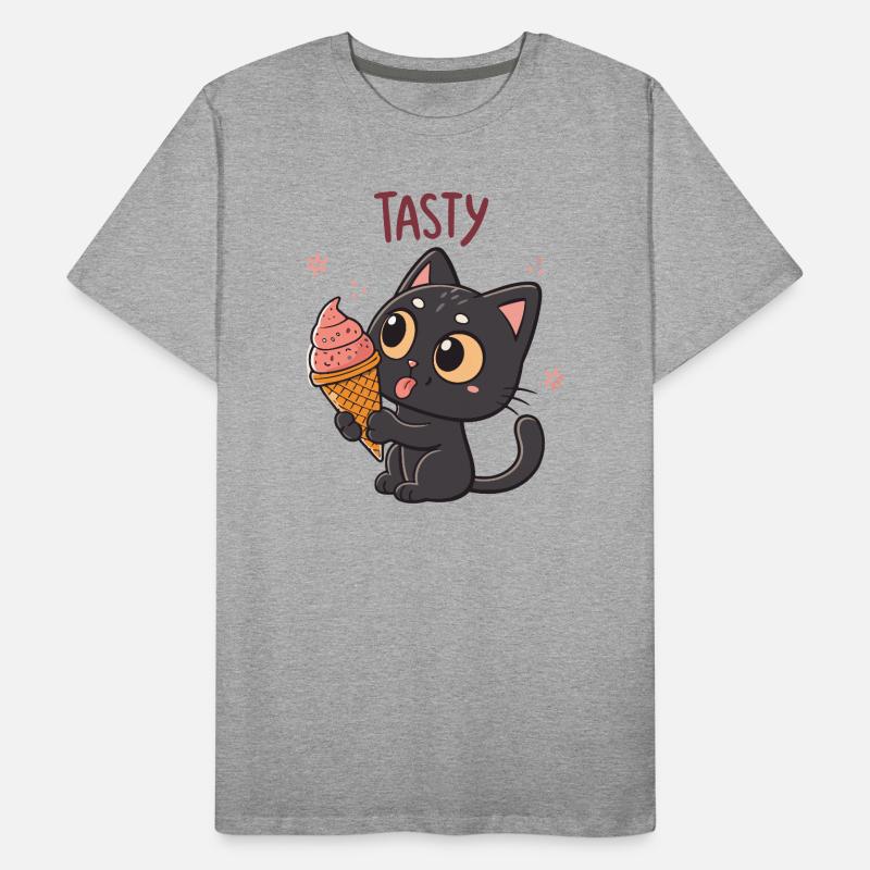 Chat gourmand et cornet glacé Men's Premium Organic T-Shirt