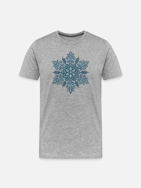 Snowflake | Mountain | Skiing | Snowboarding - Men's Premium Organic T-Shirt - heather grey