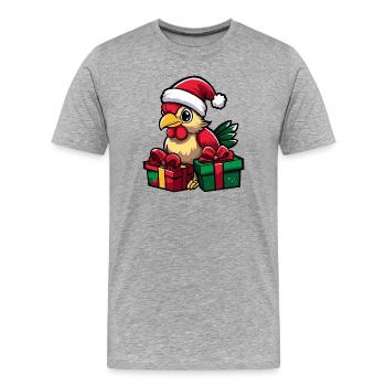 Cadeaux de Noël du Coq - T-shirt bio Premium Homme - gris chiné - Devant - Damien (186cm)