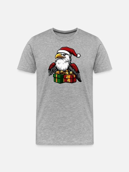 Cadeaux de Noël Eagle - T-shirt bio Premium Homme - gris chiné