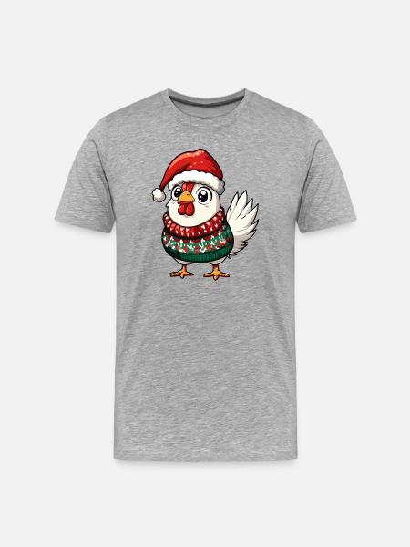 Noël de Coq - T-shirt bio Premium Homme - gris chiné