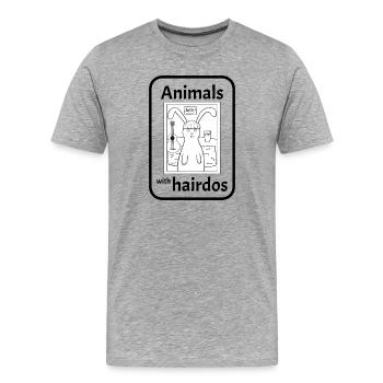 Hase mit Frisur - Männer Premium Bio T-Shirt - Grau meliert - Vorne - Damien (186cm)
