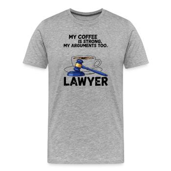 Coffee Lawyer Saying Perfect Shirt Design Lawyer - Men's Premium Organic T-Shirt - heather grey - Front - Damien (186cm)