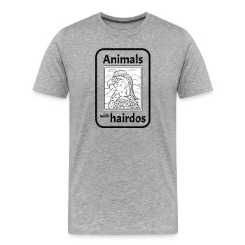 Aigle avec une coupe mulet - T-shirt bio Premium Homme - gris chiné - Devant - Damien (186cm)