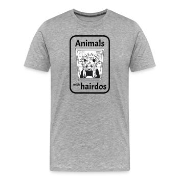 Panda mit Frisur - Männer Premium Bio T-Shirt - Grau meliert - Vorne - Damien (186cm)