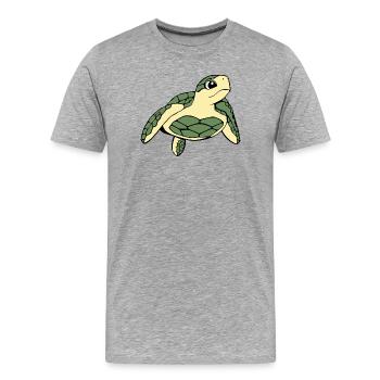 Tortue Tortues - T-shirt bio Premium Homme - gris chiné - Devant - Damien (186cm)