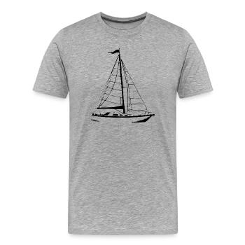 Voilier Voilier Voilier - T-shirt bio Premium Homme - gris chiné - Devant - Damien (186cm)