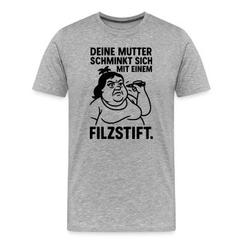 deine mutter witz filzstift schminken - Männer Premium Bio T-Shirt - Grau meliert - Vorne - Damien (186cm)
