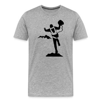 BASE jumping - Männer Premium Bio T-Shirt - Grau meliert - Vorne - Damien (186cm)