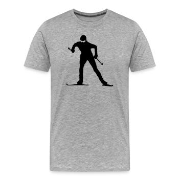 Ski de fond - T-shirt bio Premium Homme - gris chiné - Devant - Damien (186cm)