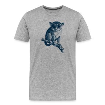 Tarsier - Koboldmaki - Männer Premium Bio T-Shirt - Grau meliert - Vorne - Damien (186cm)