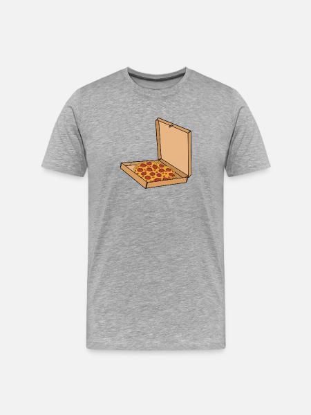 Boxed Pepperoni Pizza - Men's Premium Organic T-Shirt - heather grey