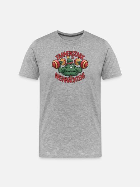 Fir Strong Funnier at Christmas - Men's Premium Organic T-Shirt - heather grey
