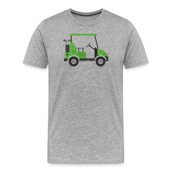 Golfwagen - Männer Premium Bio T-Shirt - Grau meliert - Vorne - Damien (186cm)