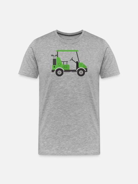 Golfwagen - Männer Premium Bio T-Shirt - Grau meliert