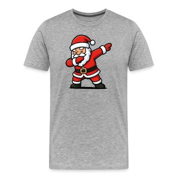 Santa Dab Tanzen Comic - Männer Premium Bio T-Shirt - Grau meliert - Vorne - Damien (186cm)