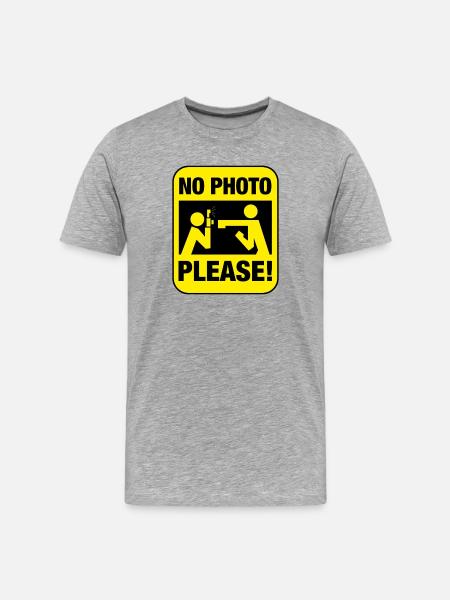 No Photos Please! - Men's Premium Organic T-Shirt - heather grey