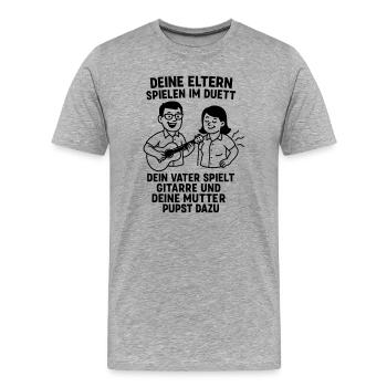 Musique des parents en duo - T-shirt bio Premium Homme - gris chiné - Devant - Damien (186cm)