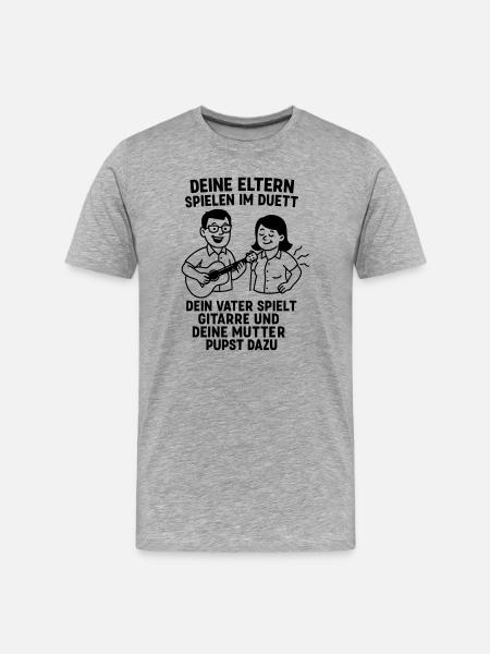 duett eltern musik - Männer Premium Bio T-Shirt - Grau meliert