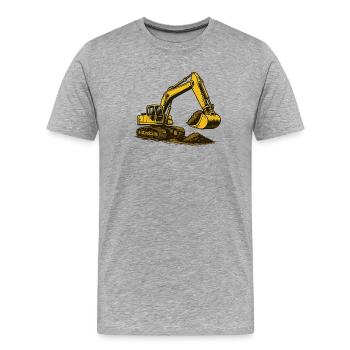 Pelle dans la poussière - T-shirt bio Premium Homme - gris chiné - Devant - Damien (186cm)
