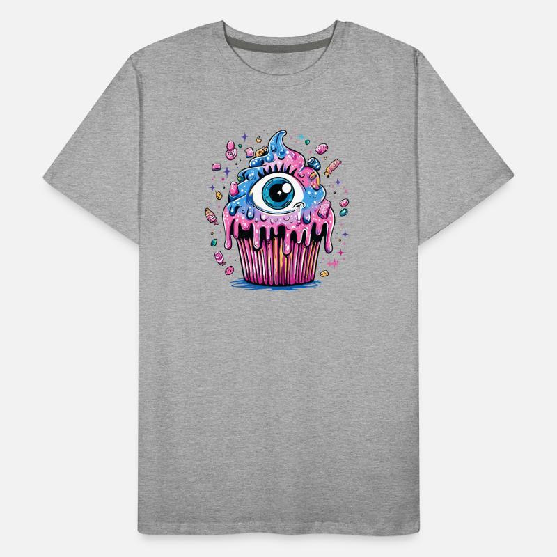 Explosion de couleurs d’Eye in Neon Cupcake T-shirt bio Premium Homme