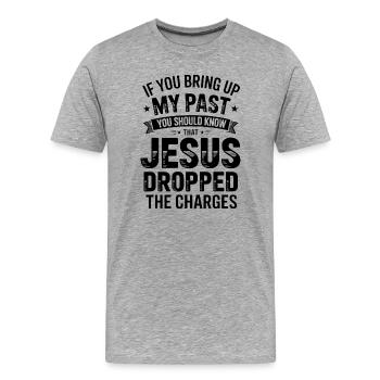 Jesus Pope - Men's Premium Organic T-Shirt - heather grey - Front - Damien (186cm)